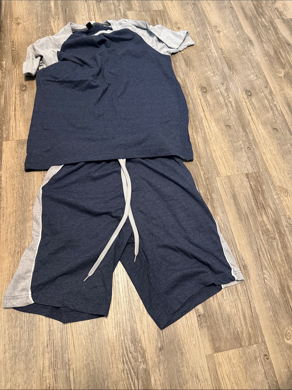 Women’s Navy & Gray Sleep Set - Short Sleeve Top and Shorts